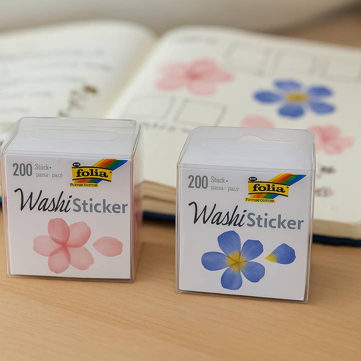 Folia stickers made of rice paper, washi stickers, flower stickers for wholesale by Salzmann Restwaren GmbH