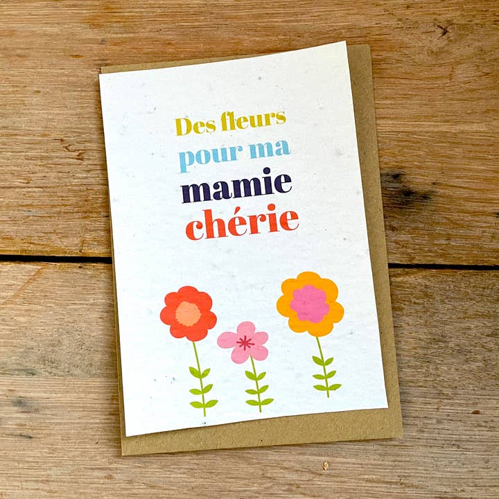 Flower card for grandma darling for wholesale by Sochizen