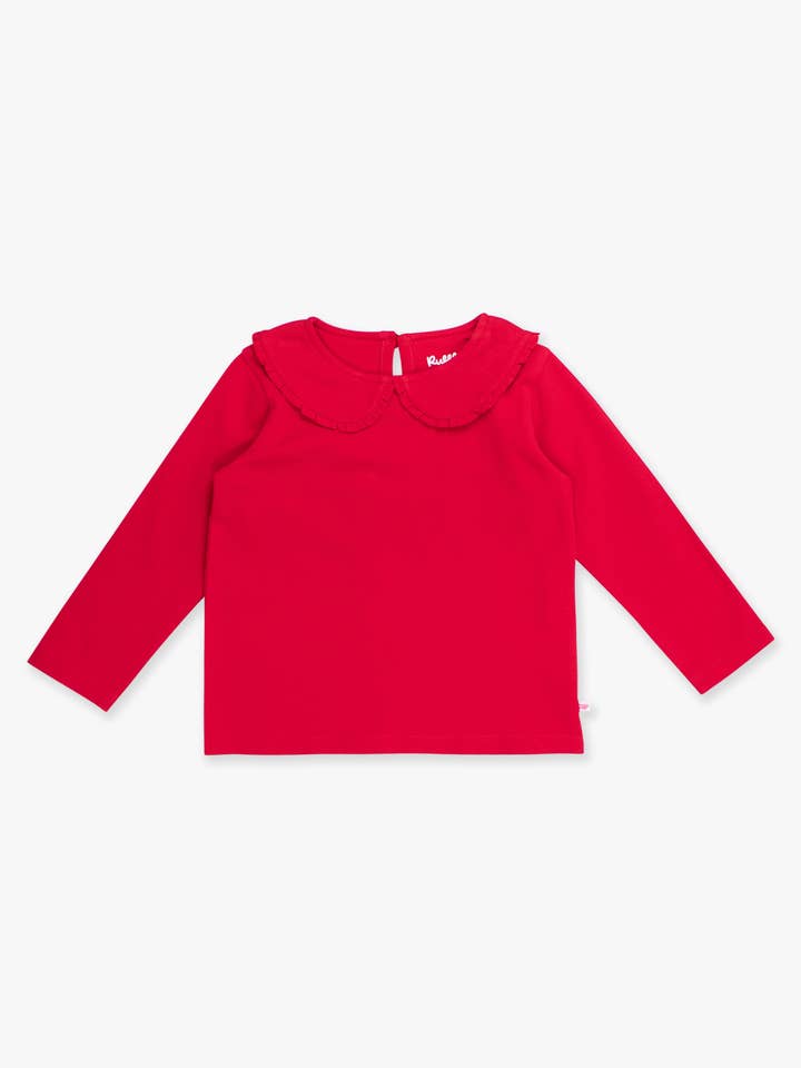 Girls Red Ruffle Peter Pan Collar Long Sleeve Knit Top
for wholesale on Faire5