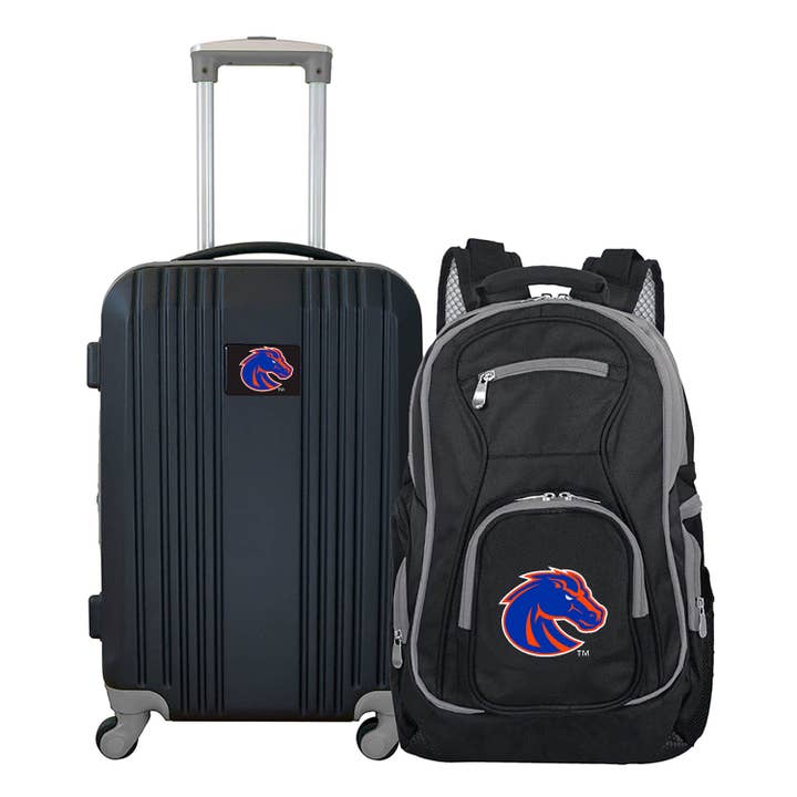 NCAA Boise Broncos Premium 2 Piece Backpack & Carry-On Set for wholesale by Mojo Licensing