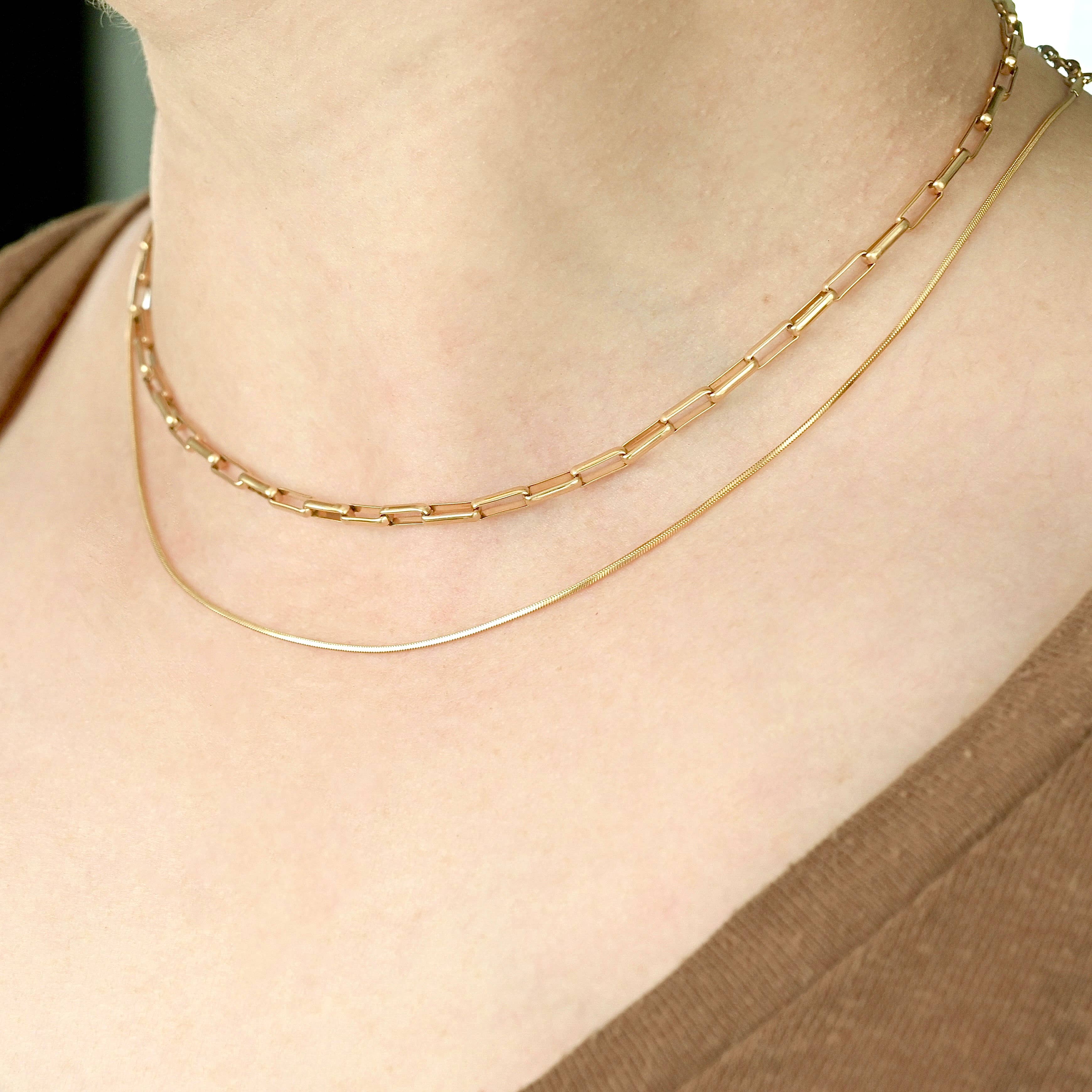 Blueyejewelry – Engroshandel Led/kæde halskæde – Fine kæder i rustfrit stål med 18k guldbelægning, pletfri, 30 til 56 cm6