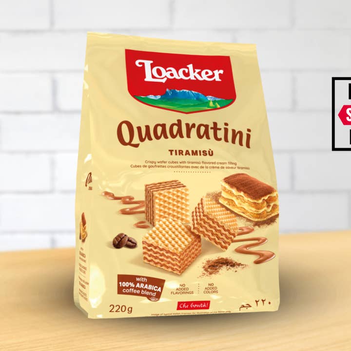 Loacker Quadratini Tiramisu Cube Wafers 8.8 oz – 6/case for wholesale by Casacella Foods