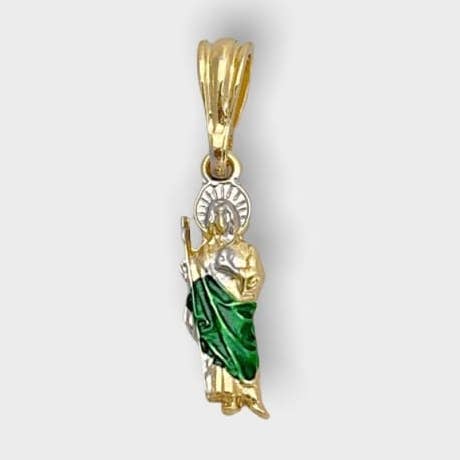 Green Rope San Judas 25mm Pendant in 18kts of Gold Plated for wholesale by Raf Rossi Gold Plated