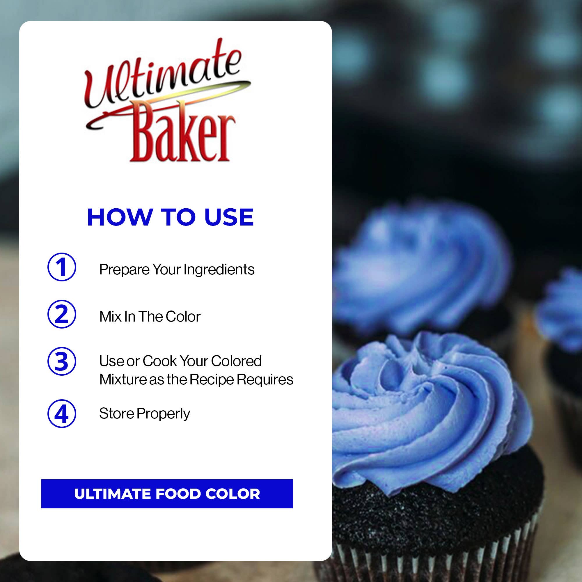 Ultimate Baker - Vente Kit de décoration de gâteau - Colorant alimentaire bleu naturel Ultimate Baker (1x12g)5