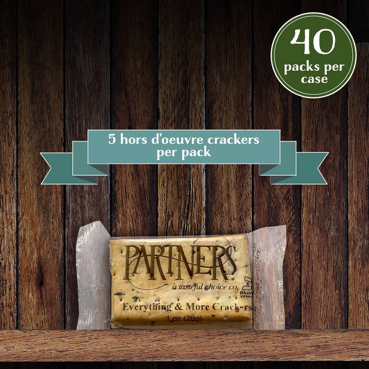 Snack Packs : Hors d'Oeuvre Crackers : Everything & More - 5 Cracker Pack, 40 Packs Per Case for wholesale by Partners Crackers