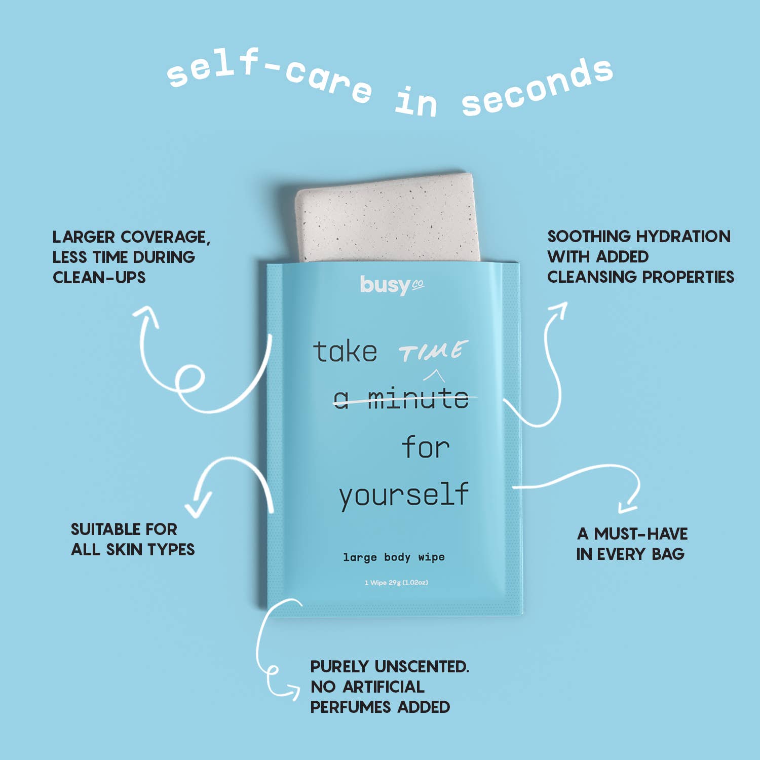 Busy Co - Wholesale Face & Body Wipes - Calm Large Body Wipes with Ceramides & Coconut Oil1