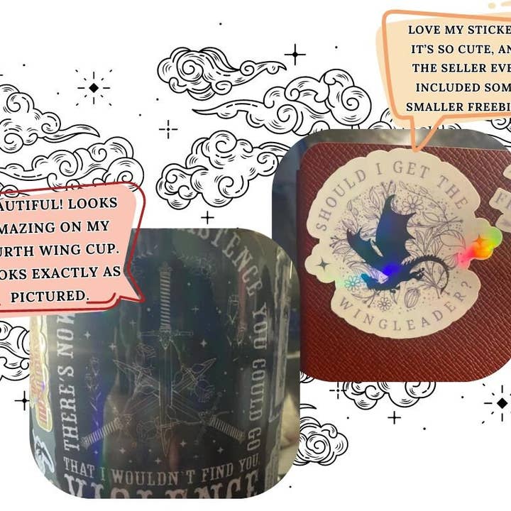 Sticky Sadness Designs - Venta al por mayor Pegatina - Adhesivo de vinilo para lector electrónico ACOTAR House of Wind Book Club