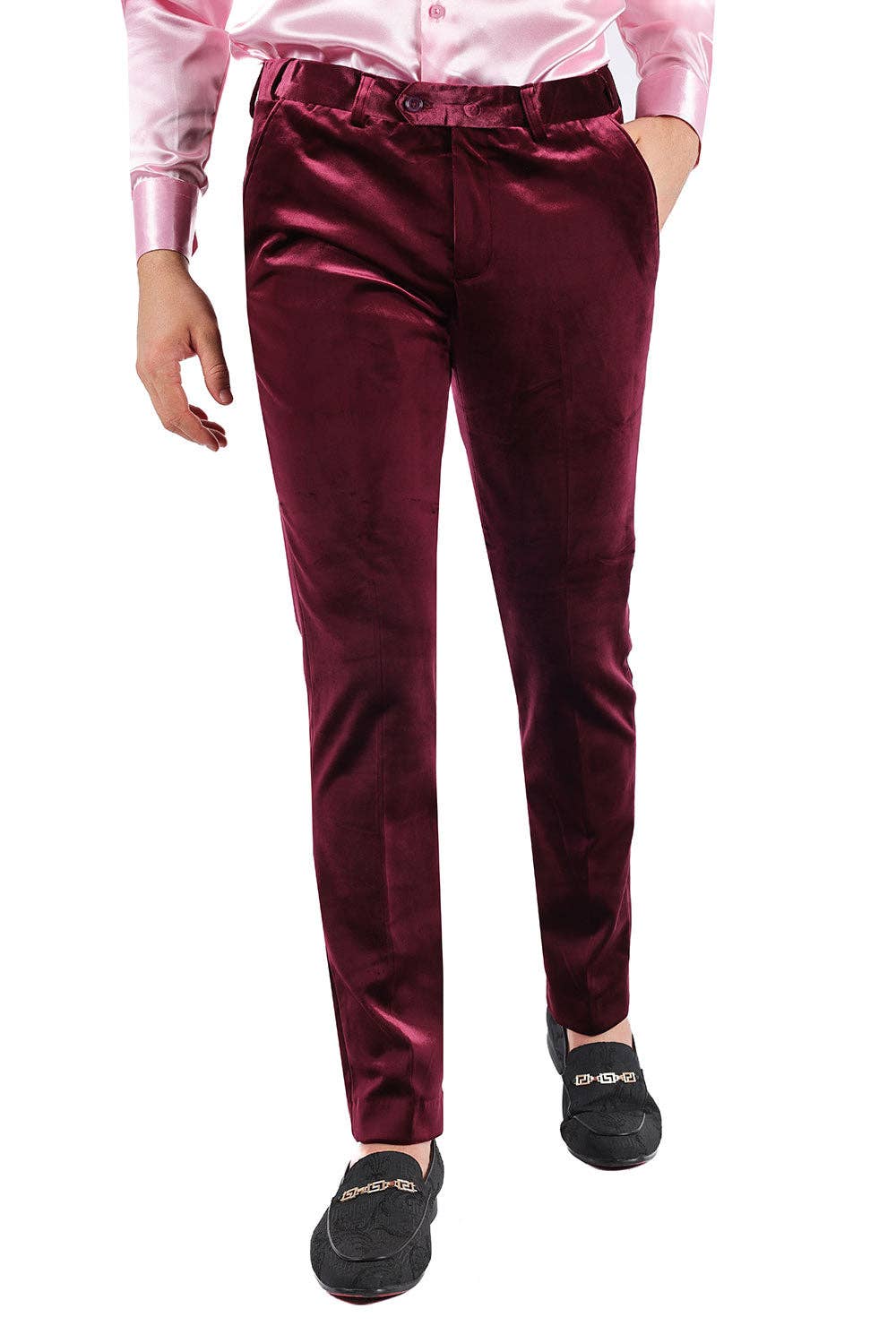 BARABAS - Wholesale Pants - Men's - Men's Velvet Shiny Chino Solid Color Dress Pants 3CP043