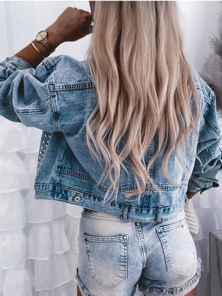 Serenity Collective - Wholesale Denim Jacket - Women's - Riveted Denim Jacket2