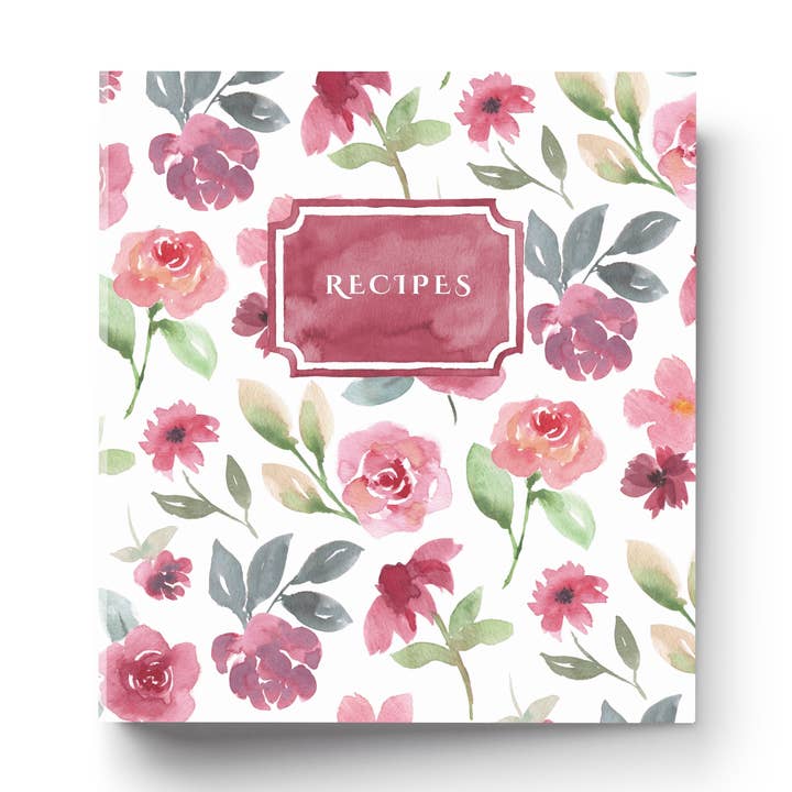 Recipe Binder - Watercolor Floral design for wholesale by Rural Girl Studio