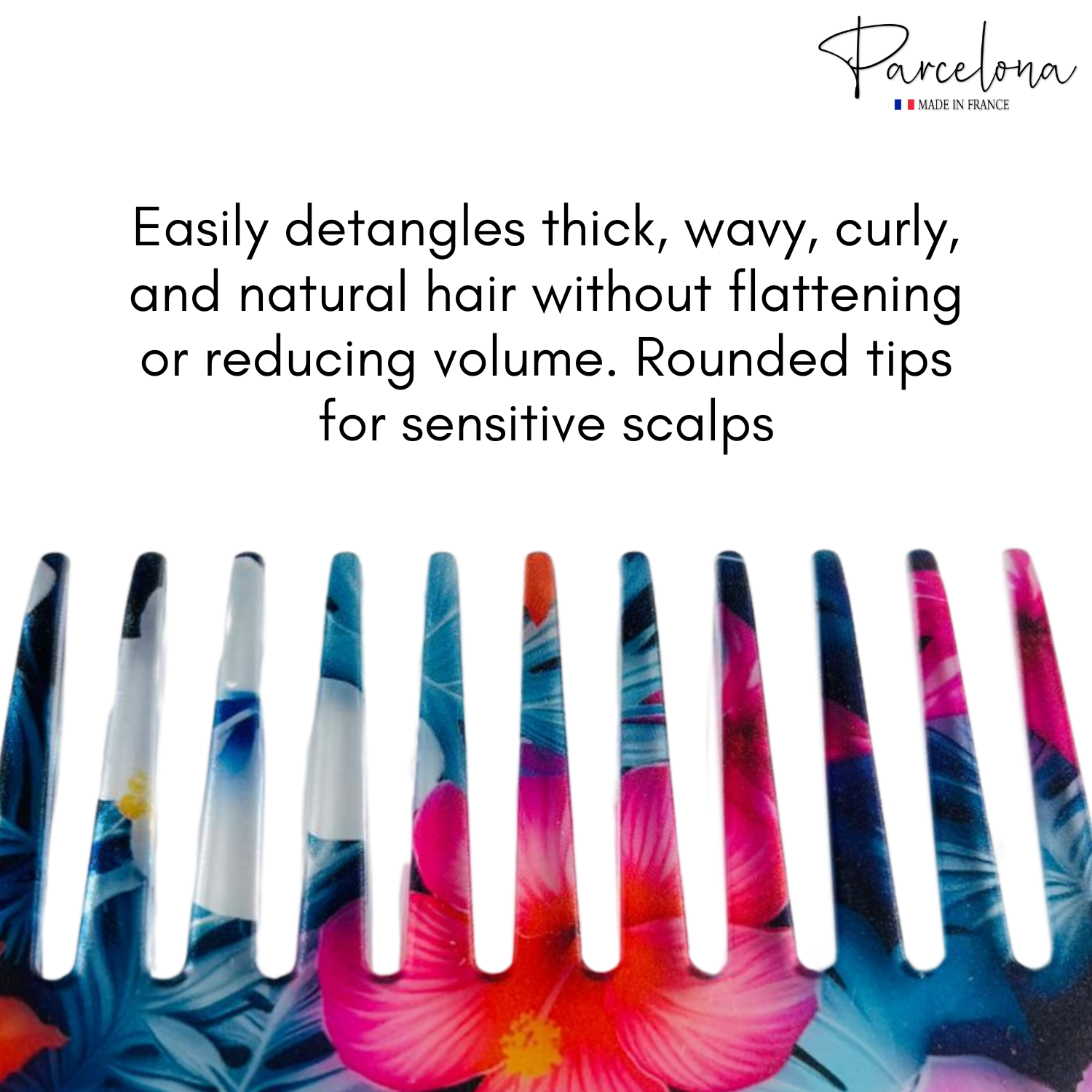 Parcelona - Wholesale Hair Brush/Comb - Parcelona Wide Tooth Comb Tropical Toucan Floral Print Comb for Thick Curly Hair54