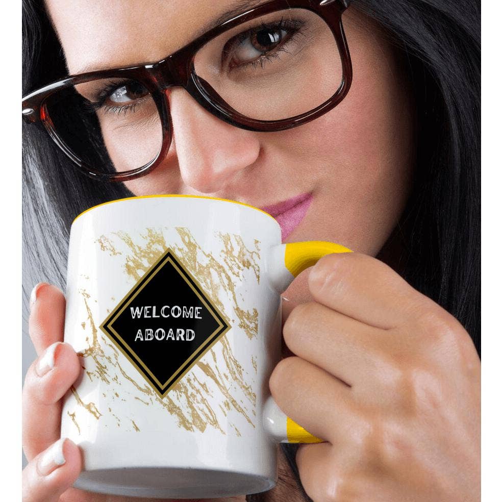 3dRose - Wholesale Coffee Mug - 3dRose, Welcome Aboard New Employee Professional Classy Stylish Elegant Matte, Mug1