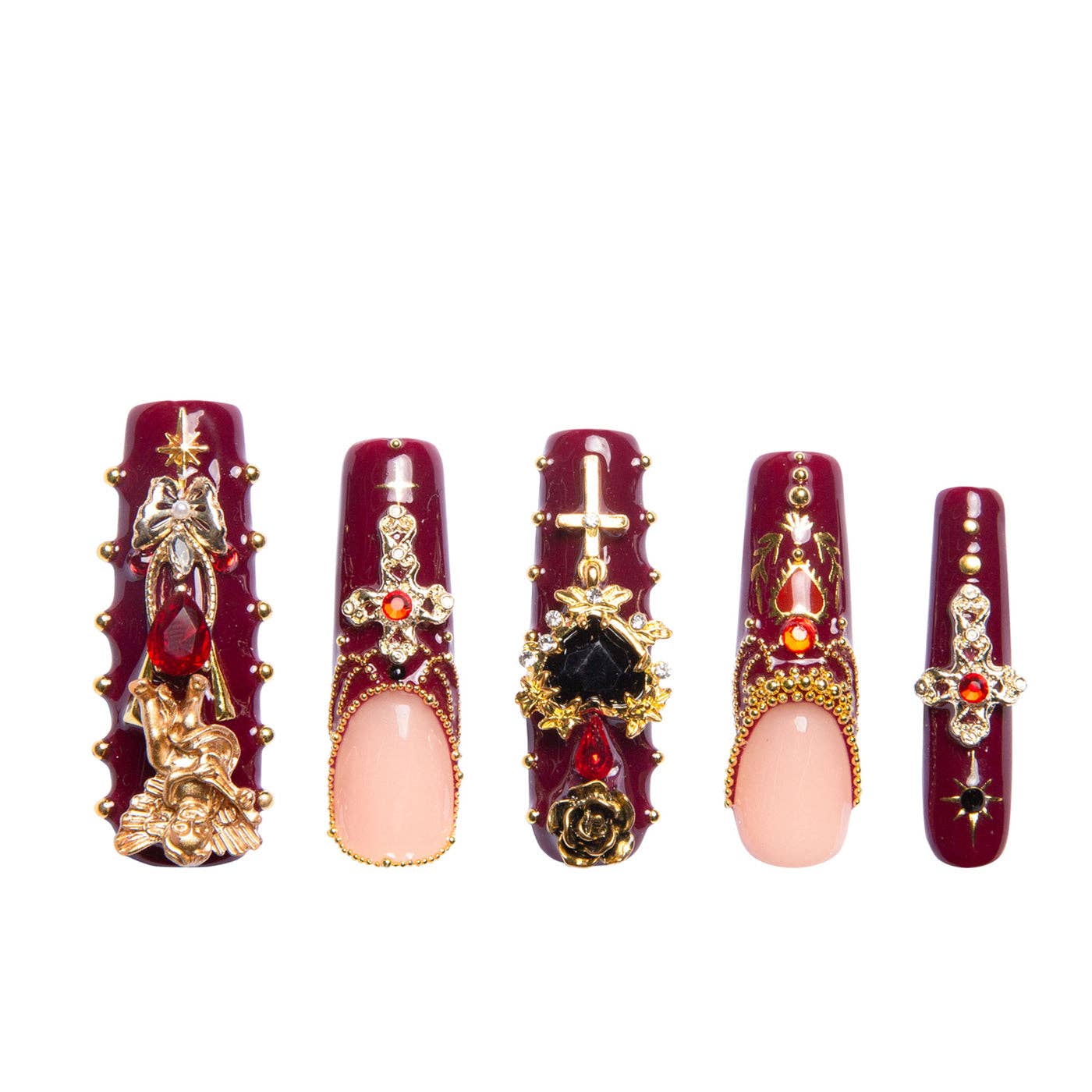 Laflare - Wholesale Press-On/Fake Nails - LOVFUL Gothic Romance Handmade Reusable Full Cover Press on Nails H3331