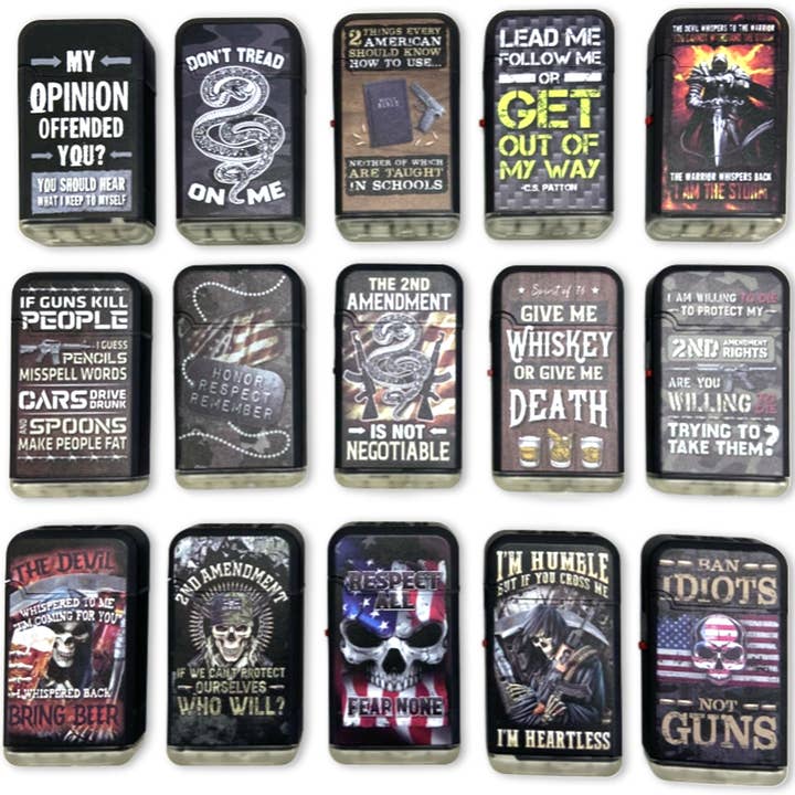 Tac Gear Flip Dual Torch Lighter Assortment - 15/Pack for wholesale by Novelty Closeout