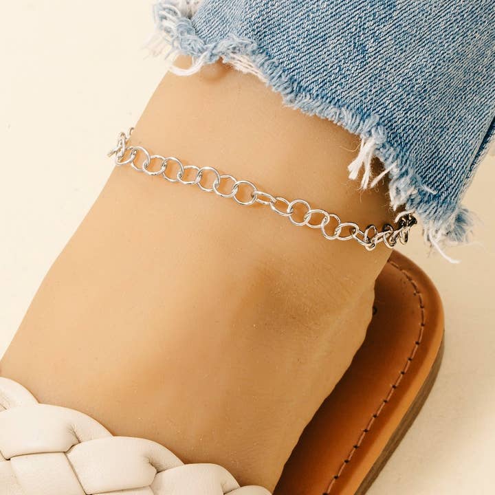 Circle Chain Link Anklets for wholesale by Anarchy Street