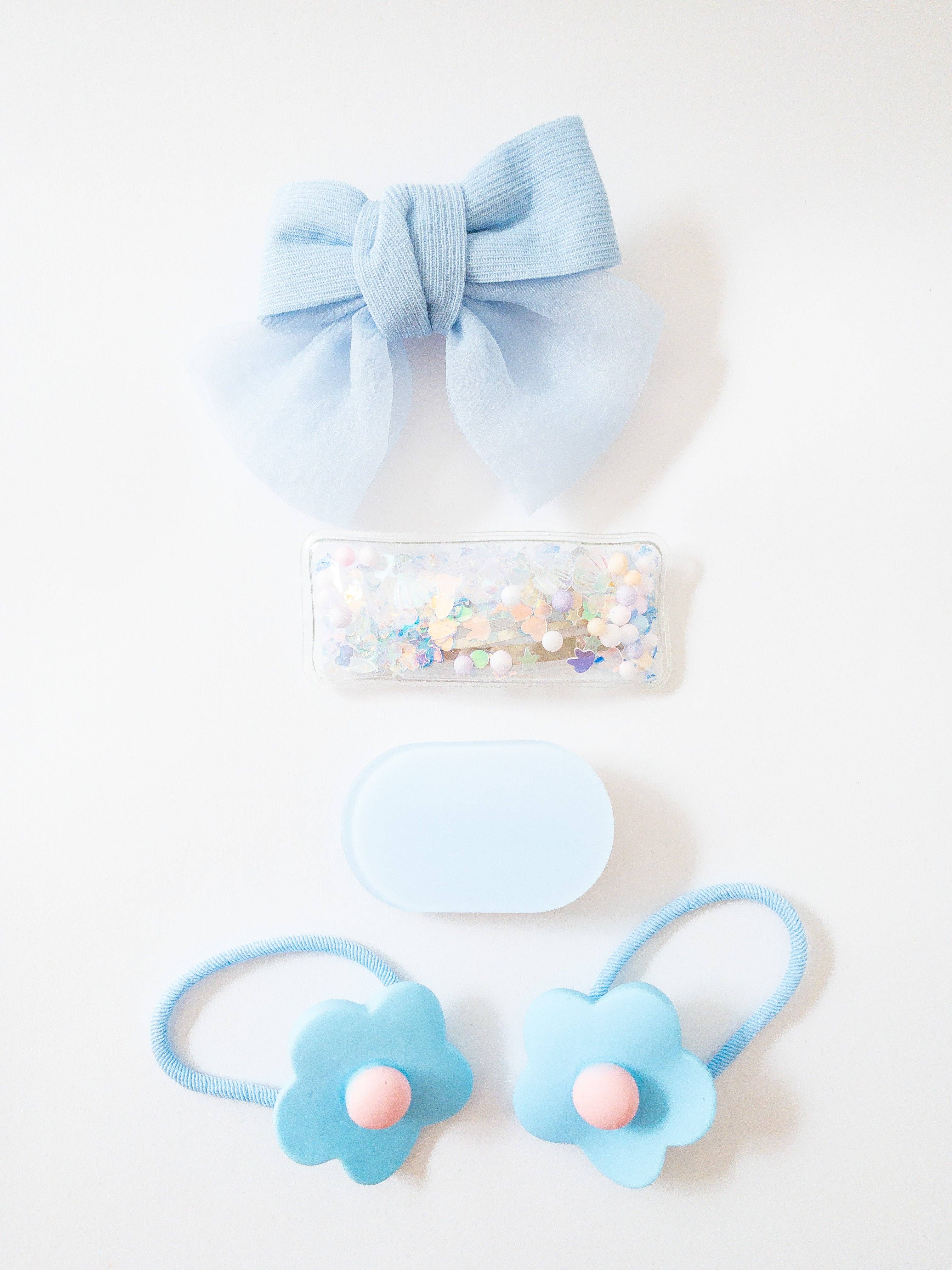 Eggy Cakes - Wholesale Haaraccessoireset - kinderen - Shay Bow and Confetti 5-delige haarclipset3