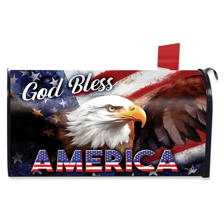 God Bless America Eagle Mailbox Cover for wholesale by Briarwood Lane