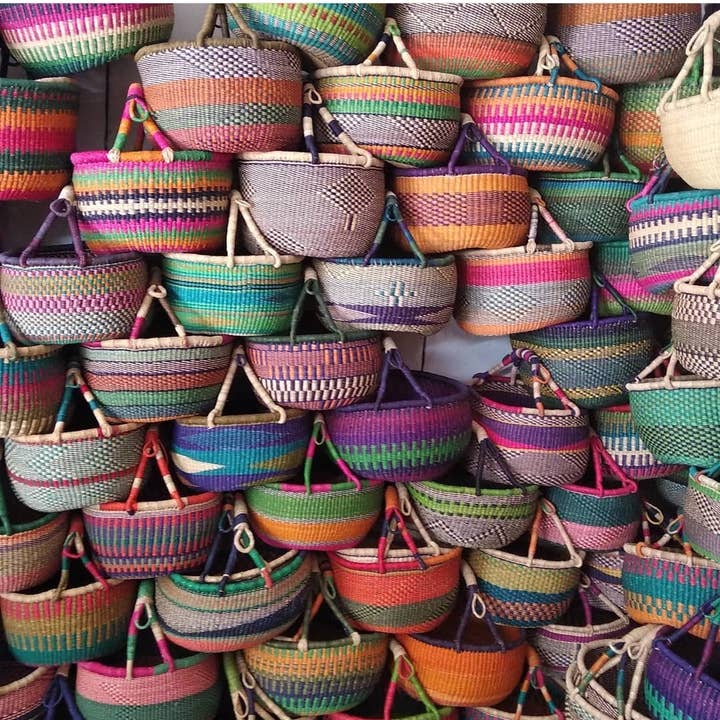 African Heritage LLC - Wholesale Basket - Assorted Large Ghana Basket -Woven Basket for Farmers Market