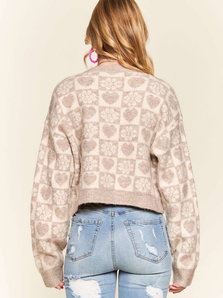 ADORA LA - Wholesale Cardigan - Women's - CESW3396 - BUTTON DOWN CROP SWEATER CARDIGAN