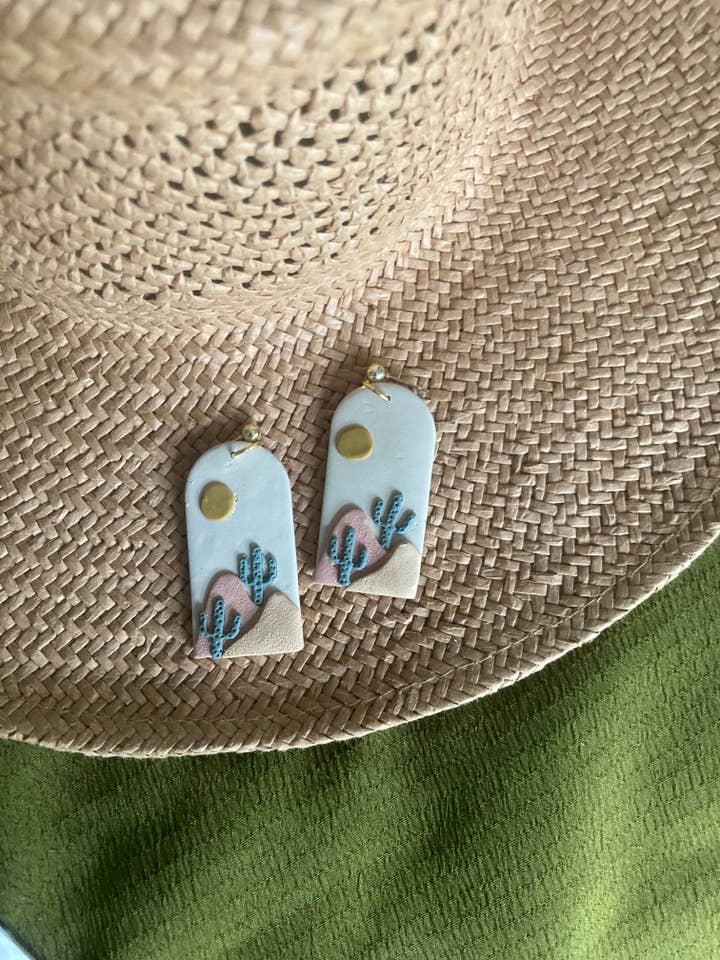 Desert view clay arch dangle for wholesale by Terra Made