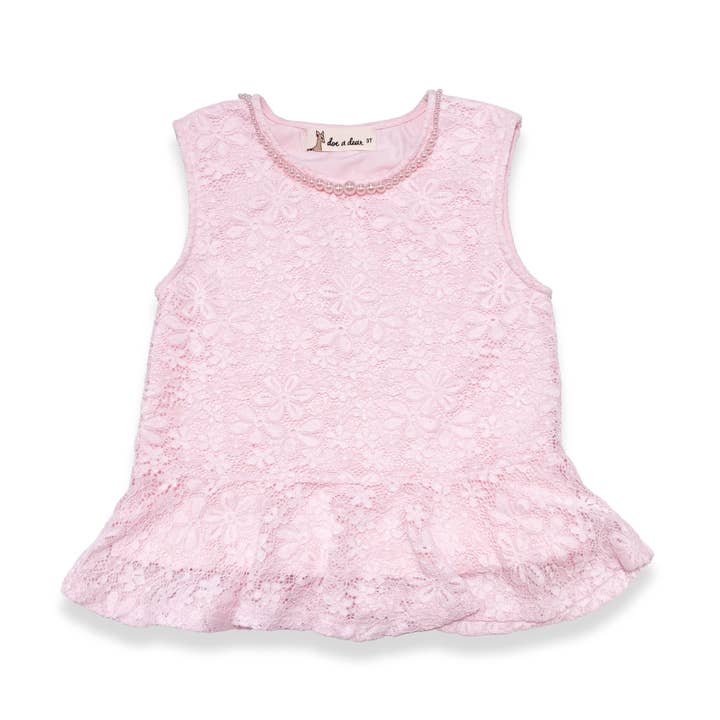 17015-T Pink Lace Vest for wholesale by Doe a Dear