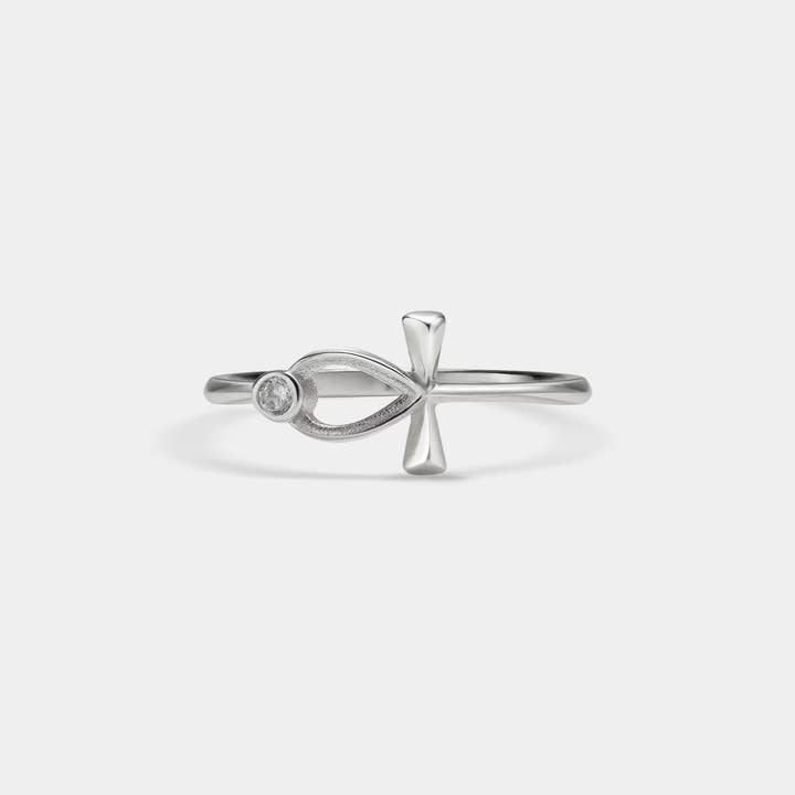 Perimade & Co. LLC - Wholesale Band/Stacked Ring - Ankh Key Of Life Egyptian Cross Ring in 925 Sterling Silver2