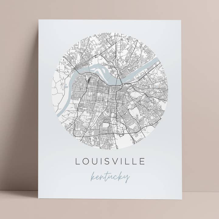 Kaartposter van Louisville, Kentucky voor wholesale door Backstory Map Co.