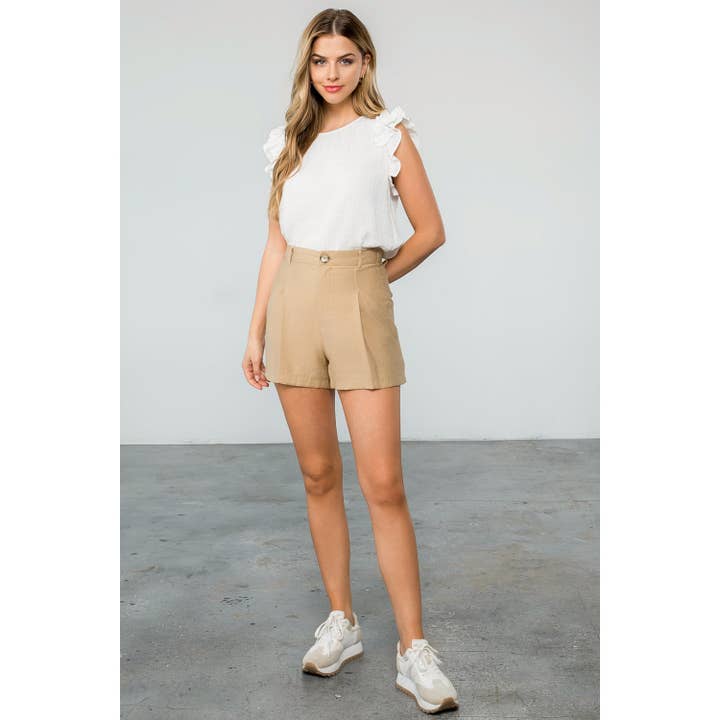 WHITE Ruffle Sleeve Top for wholesale on Faire