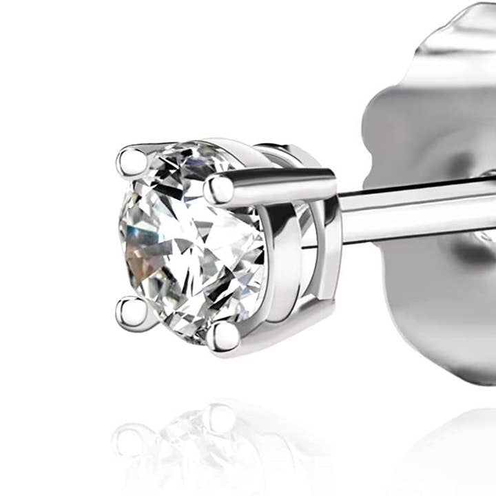 Lavishe Jewelry - Wholesale Stud/post earrings - 14K Gold Plated 925 Sterling Silver Round Brilliant Cut Cubic Zirconia Stud Earrings Hypoallergenic Earrings for Women 3-6mm10