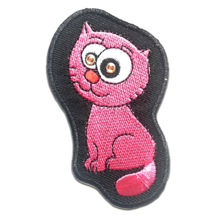Iron-on Patch - cat animal pink for wholesale by Catch the Patch