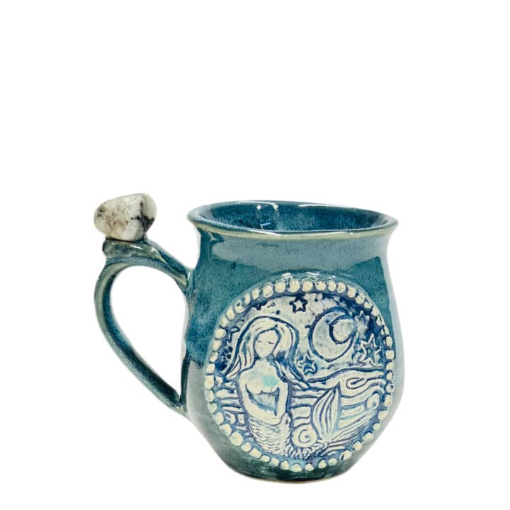 Carys Martin Ceramics - Vendita all'ingrosso Tazza - Tazza di Cristallo con Pietra di Luna Mermaid2