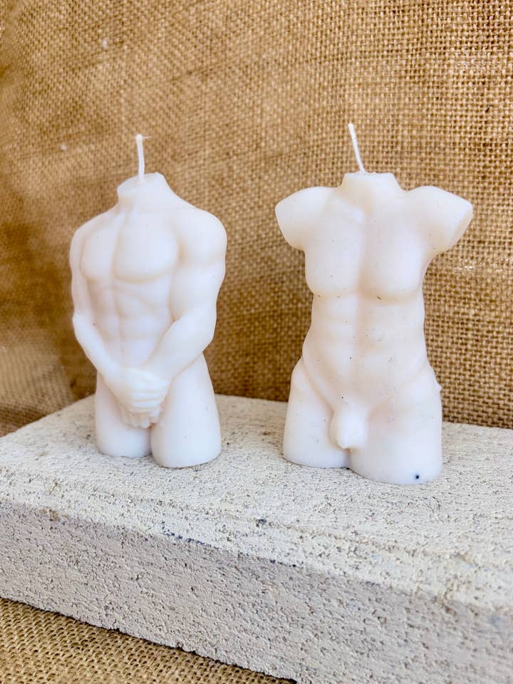Body Form Soy Candle – Sculptural Male Figure for wholesale by Kourage & co
