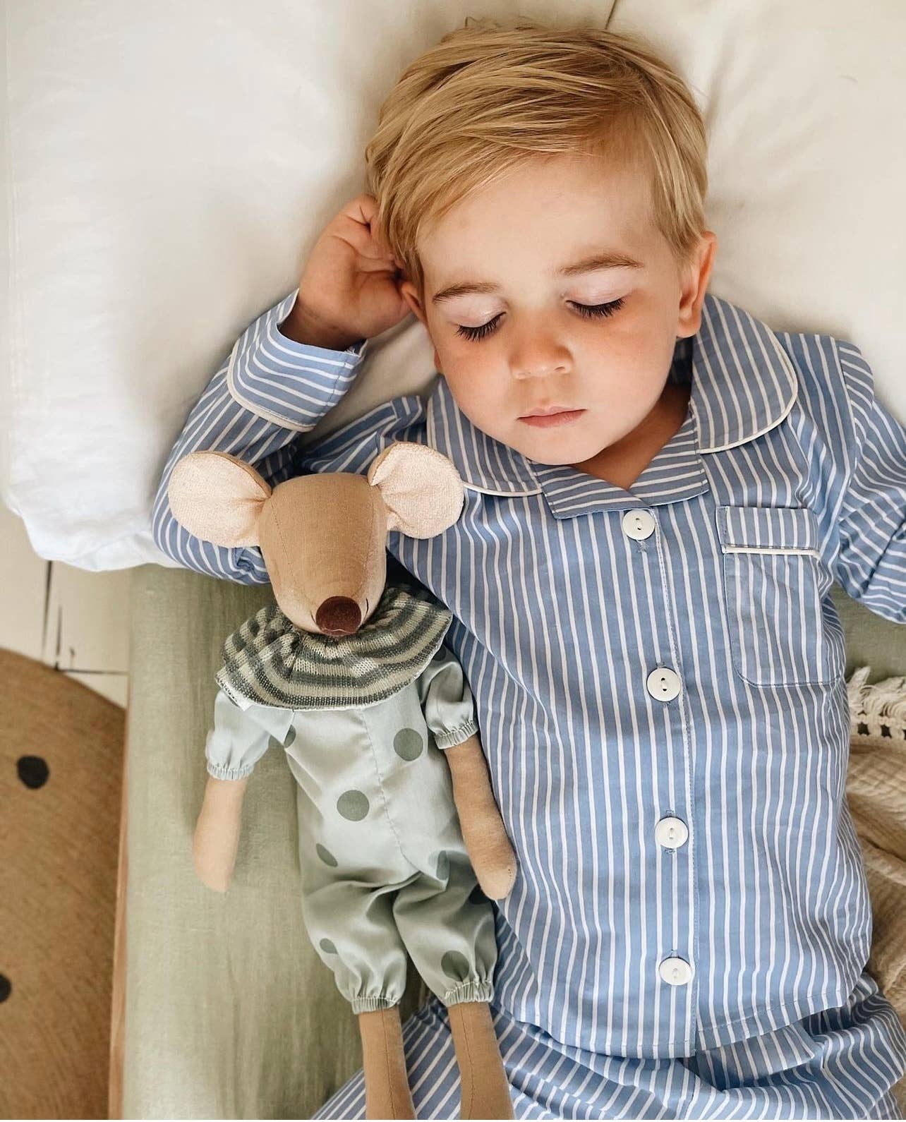 Commodities Trading (UK) Limited (Myza) - Wholesale Sleepwear Set - Kids - Kids' Organic Cotton Pyjama Trouser Set - Blue Stripe2