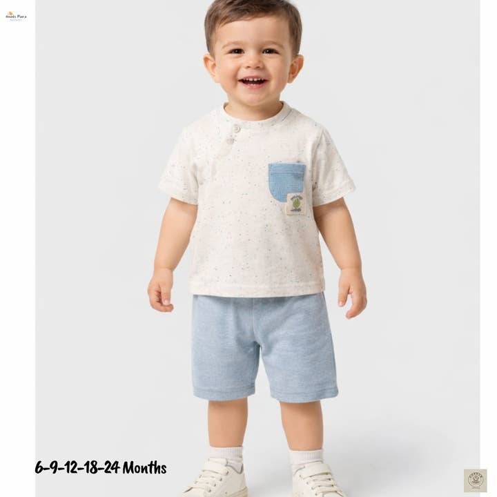 Baby Boy 2-Piece Set (6–24 Months) – T-Shirt & Soft Shorts for wholesale by Omnis Pura