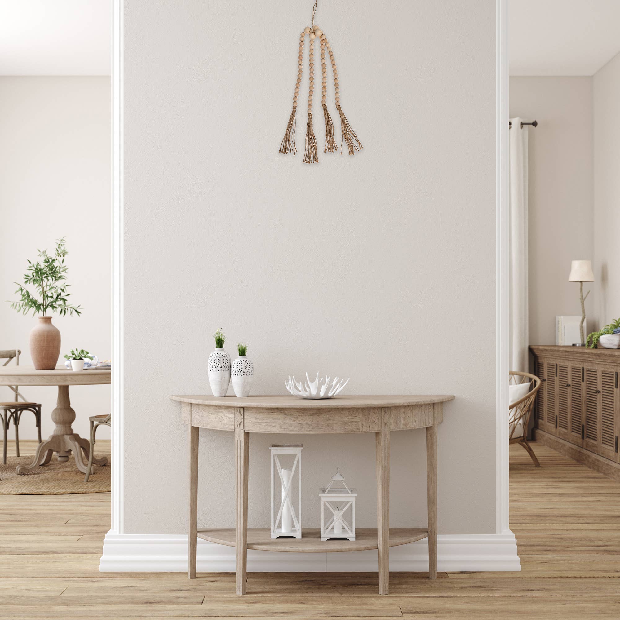 Ivory 24" Quadruple Bead Garland Natural for wholesale on Faire1