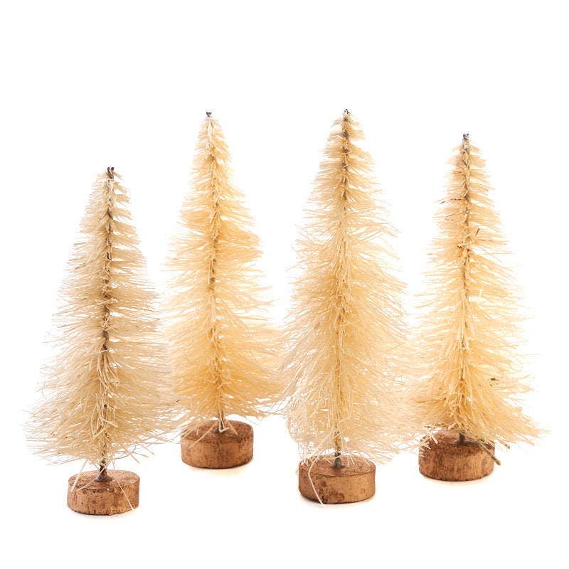 Factory Direct Craft - Wholesale Artificial Christmas Tree - 3" Cream Bottle Brush Trees (Pack of 4)2