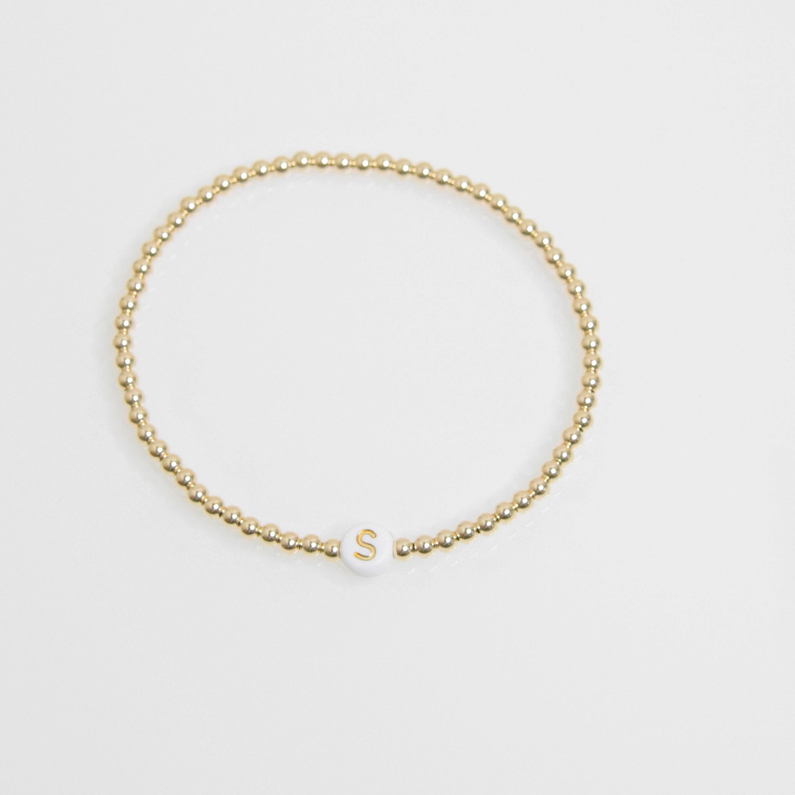 Emily Anne Designs LLC - Wholesale Beaded Bracelet - Gold Initial Bracelet14