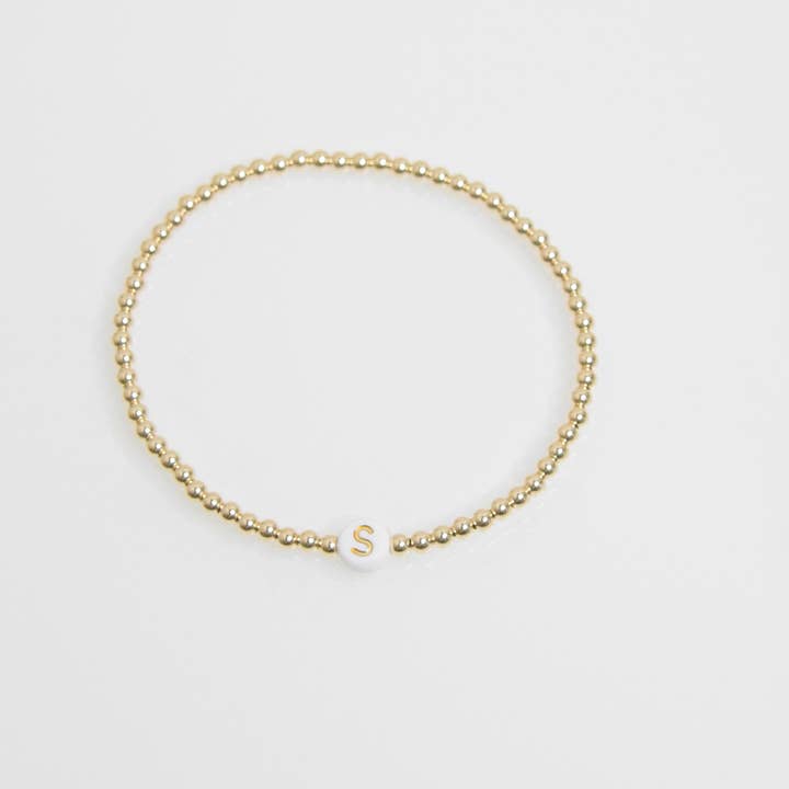 Emily Anne Designs LLC - Wholesale Beaded Bracelet - Gold Initial Bracelet14