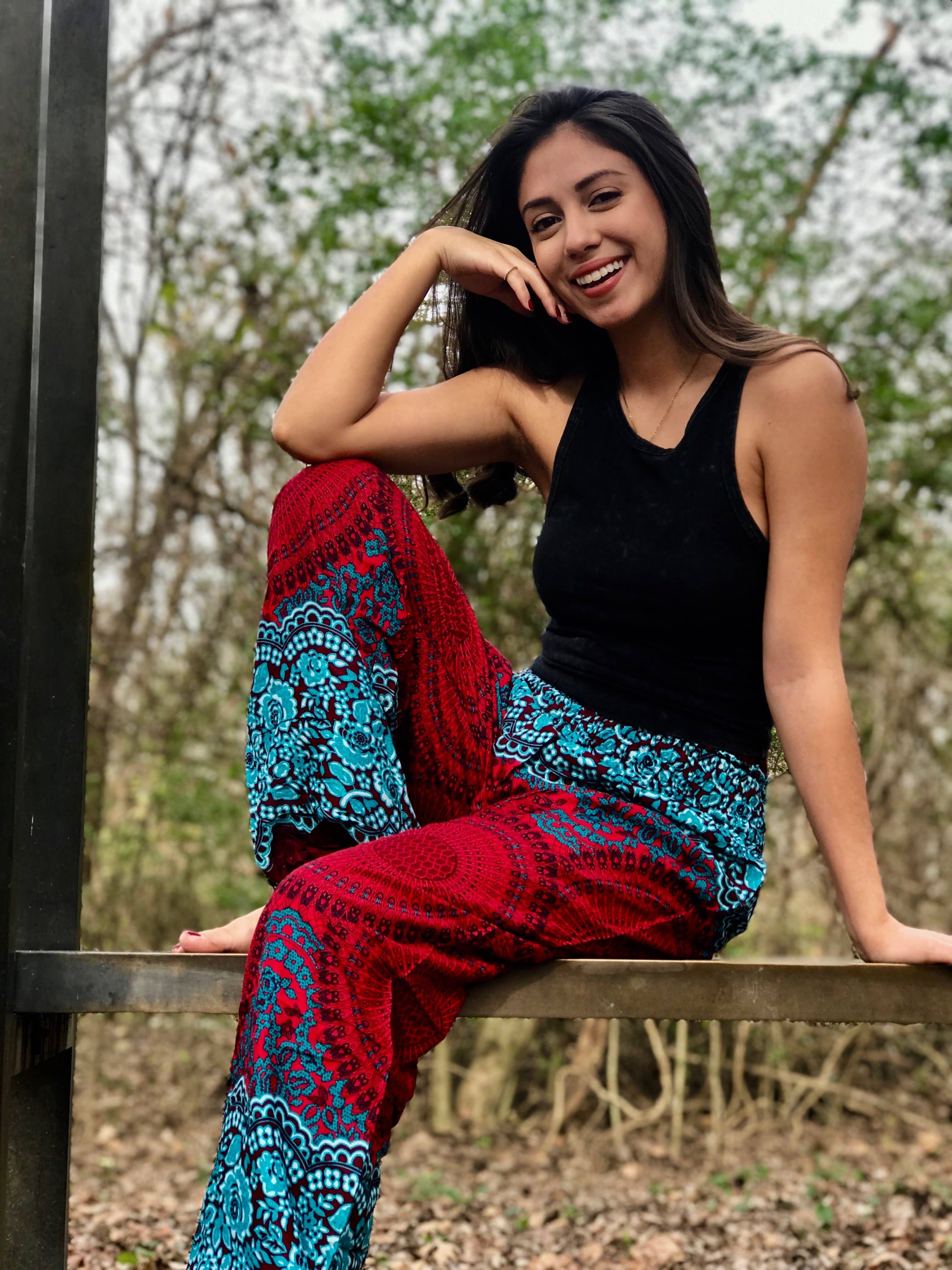 The Elephant Temple - Wholesale Pants - Women's - Mandala Elephant Pants-Red and Teal6
