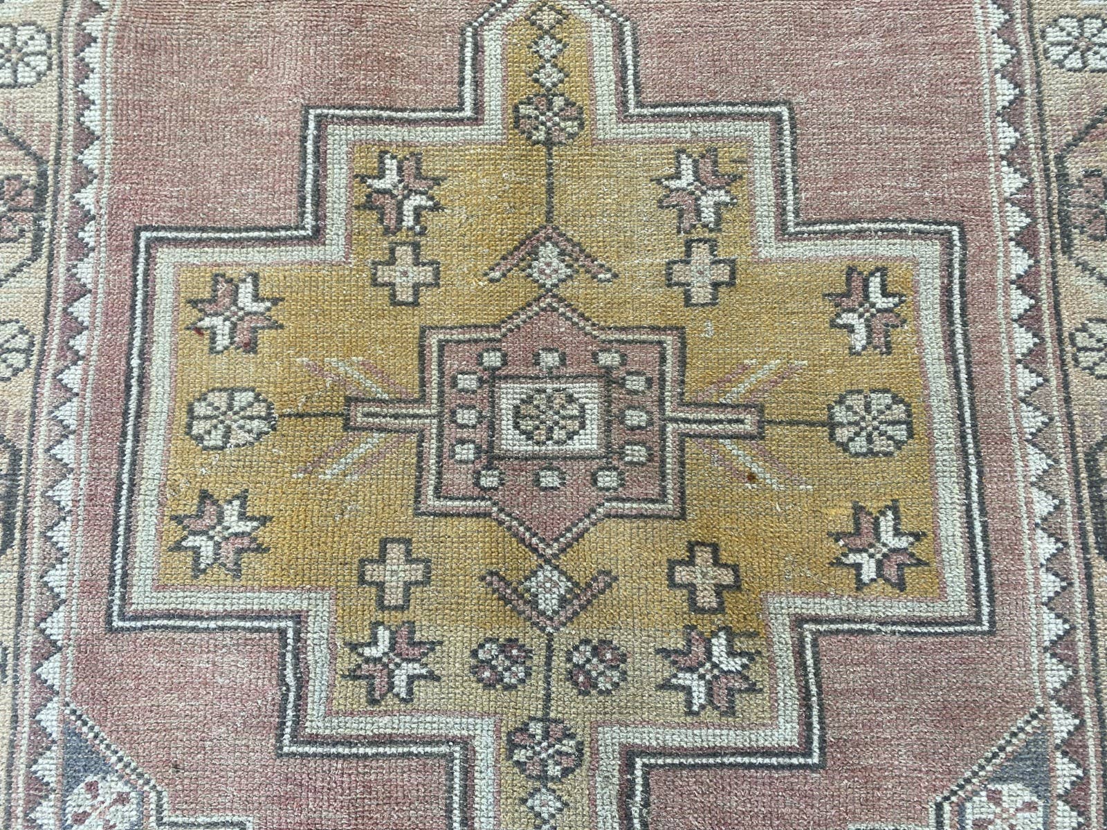 Oushak Rugs - Wholesale Area Rug - 1970 Turkish Vintage Handmade Wool Rug Geometric 4.5x8.8 ft5