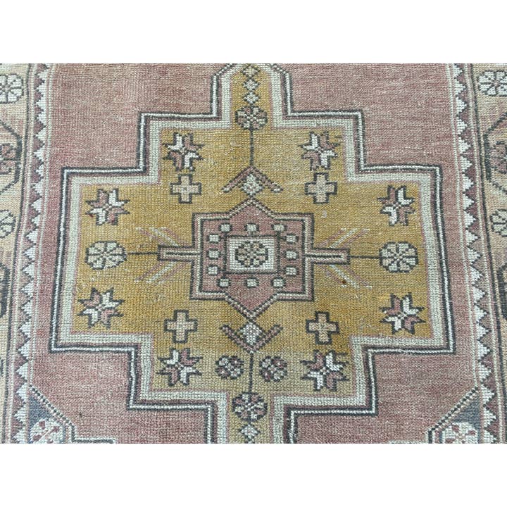 Oushak Rugs - Wholesale Area Rug - 1970 Turkish Vintage Handmade Wool Rug Geometric 4.5x8.8 ft5