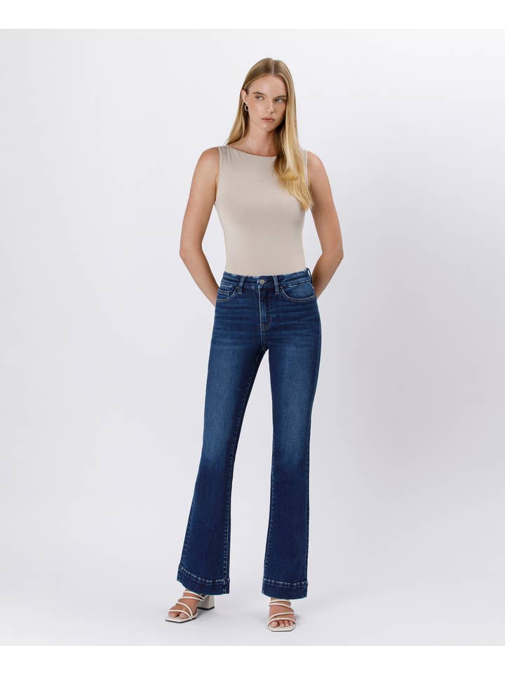 BLUE ELEMENT HIGH RISE TROUSER HEM BOOTCUT JEANS F5865 for wholesale on Faire