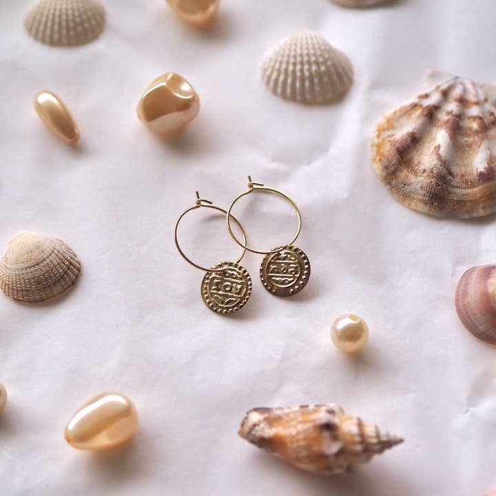 UniqueAuroraJewelry - Wholesale Dangle Earrings - Coin Hoop Earrings | Sustainable jewelry1