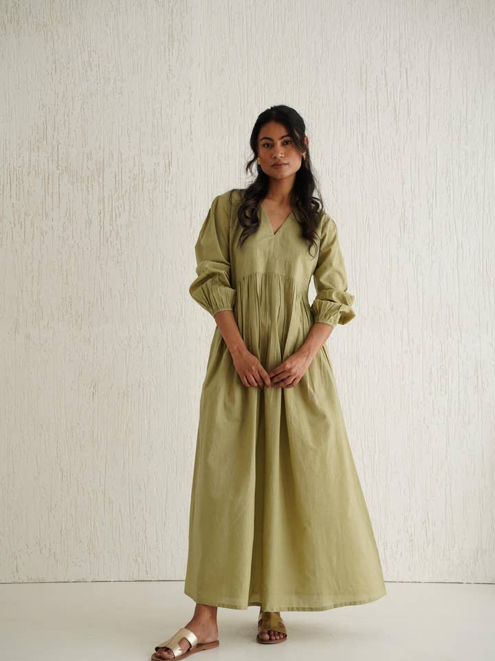 Vestido de verano midi boho cottagecore de algodón orgánico para venta al por mayor de Tailor Didi