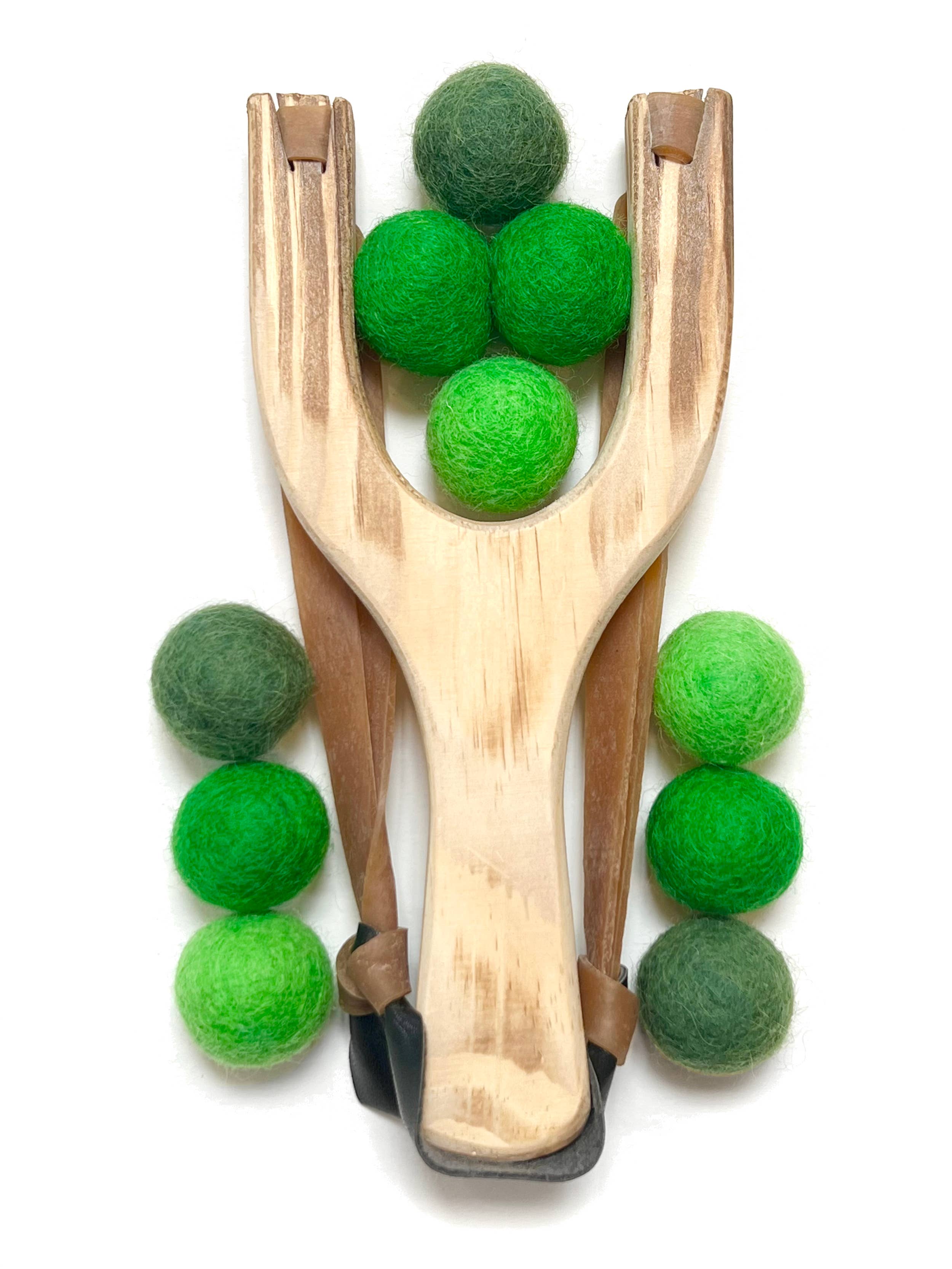 Little Lark - Wholesale Slingshot - Kids - Natural Wood Slingshot Toy with felt wool ammo balls6