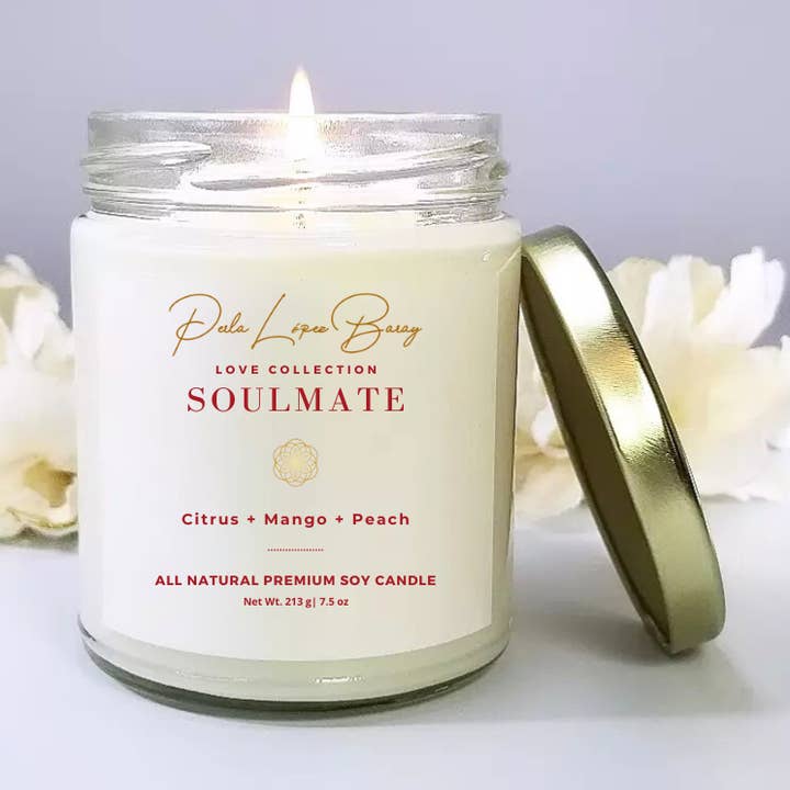 Soulmate - 9 oz Clear Glass - All Natural Premium Soy Candle for wholesale by Perla López Baray
