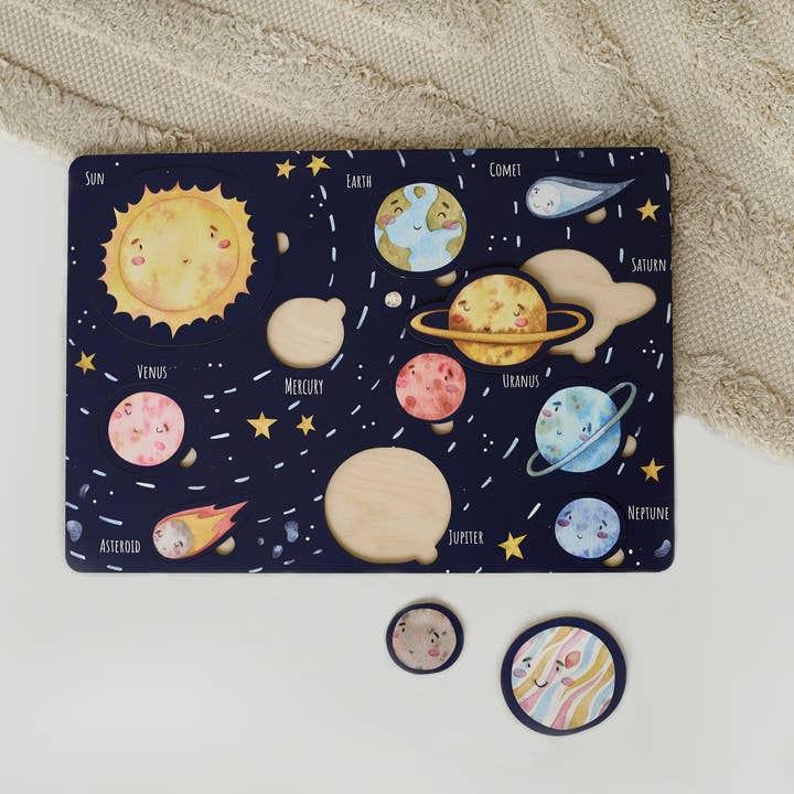 Rompecabezas de madera del sistema solar, unisex, juguete ecológico educativo para venta al por mayor de ODEAS