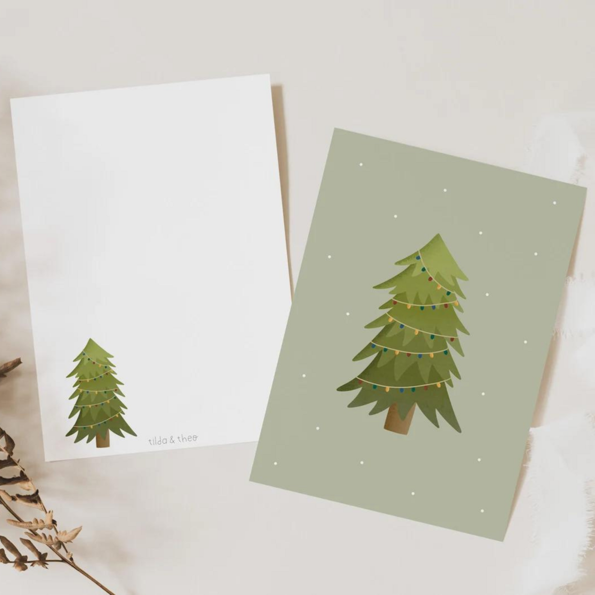 Tilda&Theo - Wholesale Christmas Card - Postcard - Christmas tree mint - Christmas Christmas0