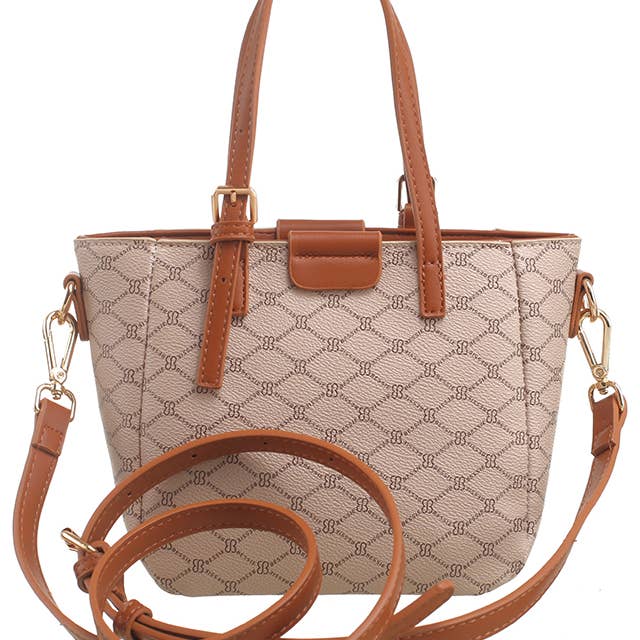 Bessie London – wholesale Tote bag – Women's – BESSIE MONOGRAM BUCKLE TOTE3