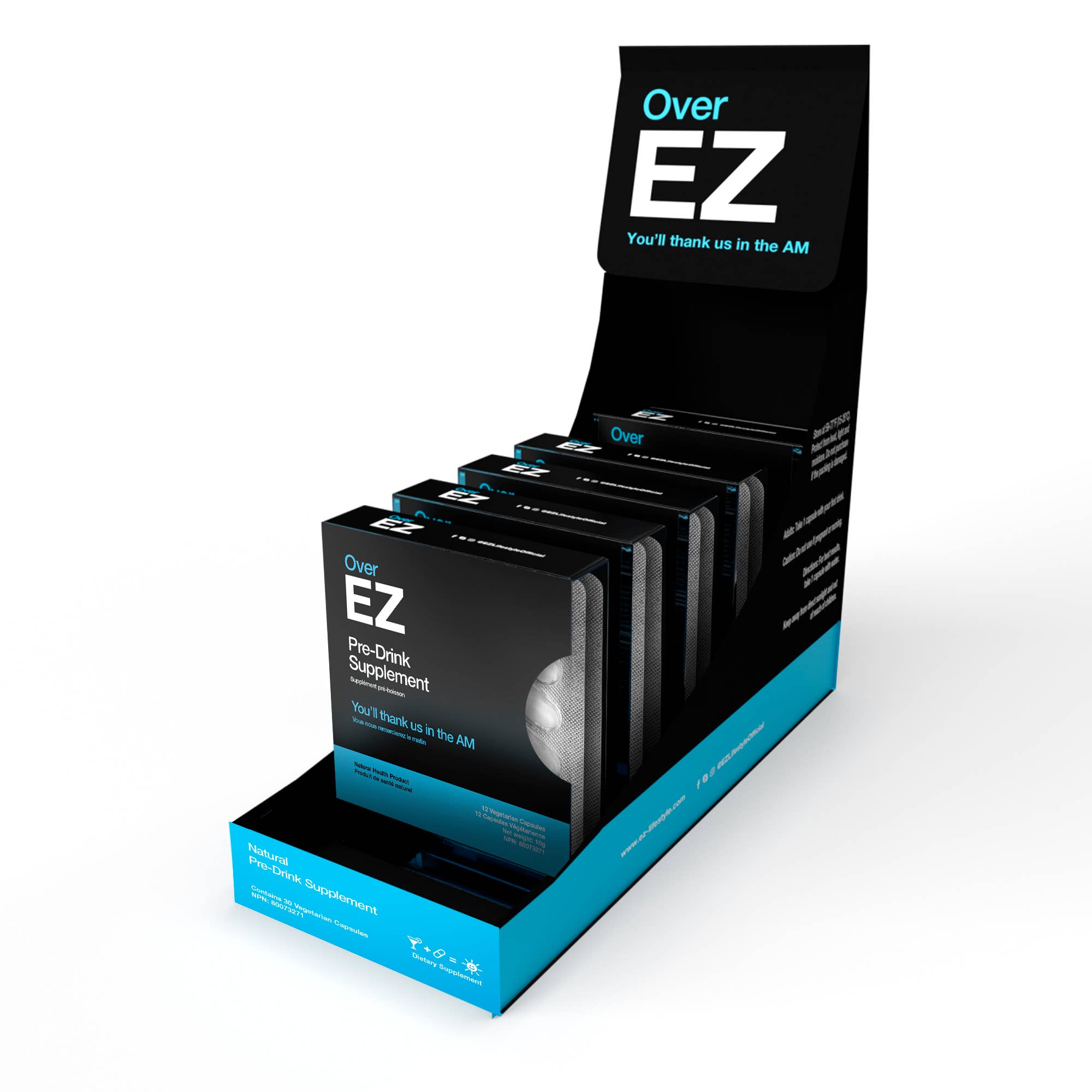 EZ Lifestyle - Wholesale Oral Supplement/Vitamin - Hangover Prevention- Over EZ - 12CT Pack of 81